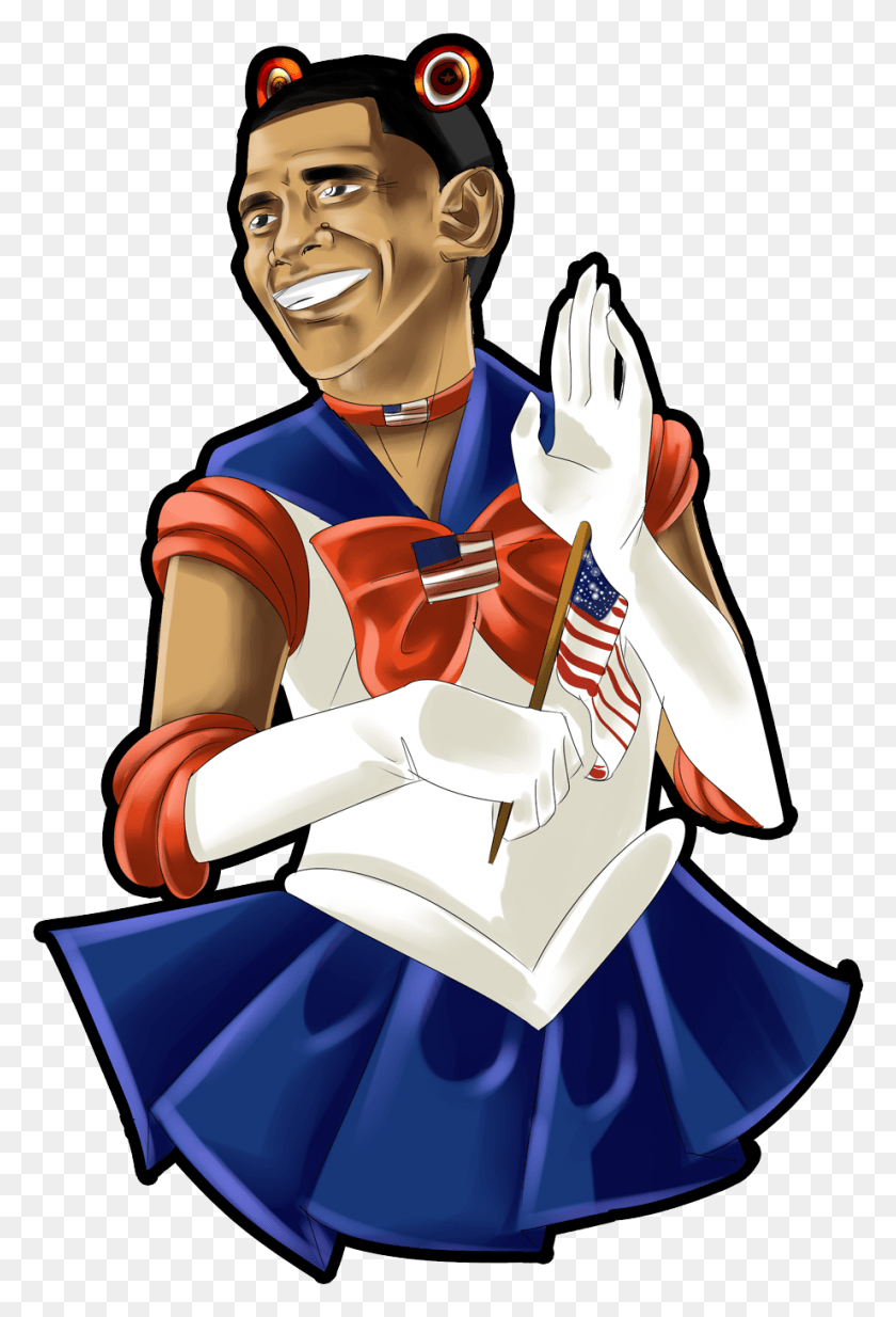 921x1387 Michelle Obama Clipart Sailor Moon Obama, Person, Human, Manga HD PNG Download