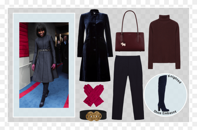 1612x1024 Michelle Obama Look Overcoat, Clothing, Apparel, Handbag HD PNG Download