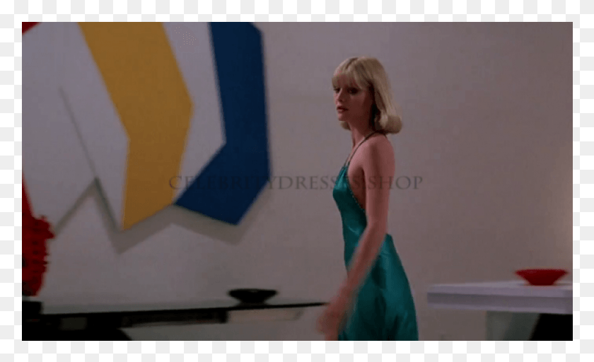 801x465 Michelle Pfeiffer Sexy Spaghetti Straps Backless Prom Scarface Backless Dress, Person, Human, Female HD PNG Download