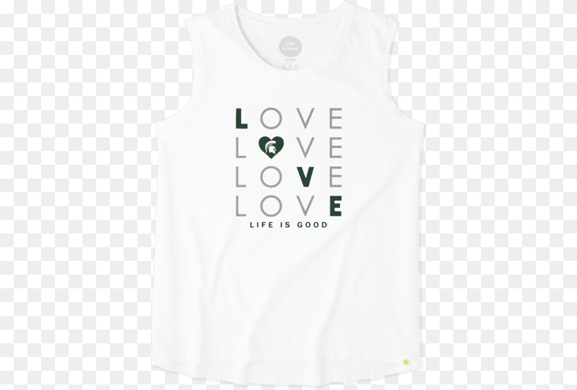 404x568 Michigan State Spartans Love Stack Sleeveless Tee Sleeveless, Clothing, T-shirt, Tank Top PNG
