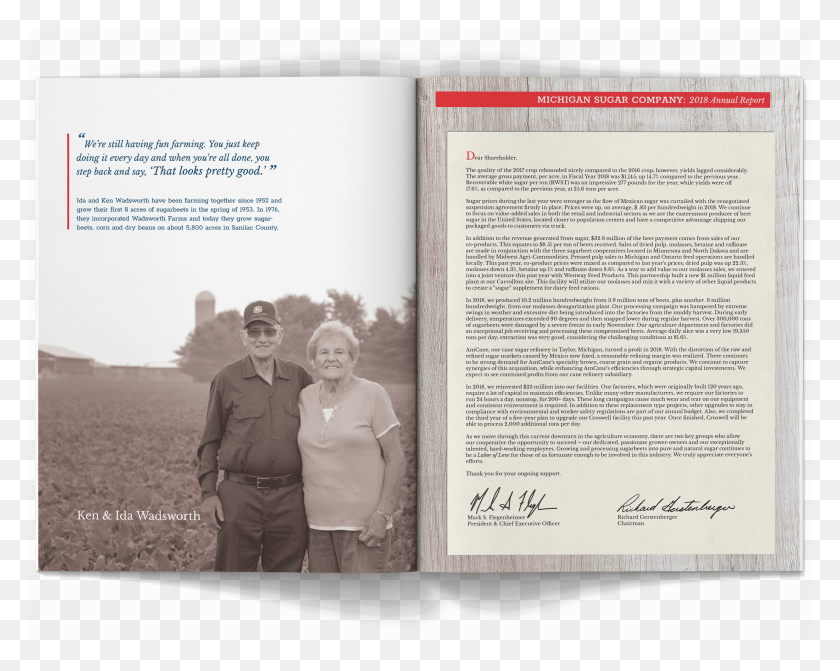 2480x1944 Michigan Sugar 2018 Annual Report Inside Cover, Text, Person HD PNG Download
