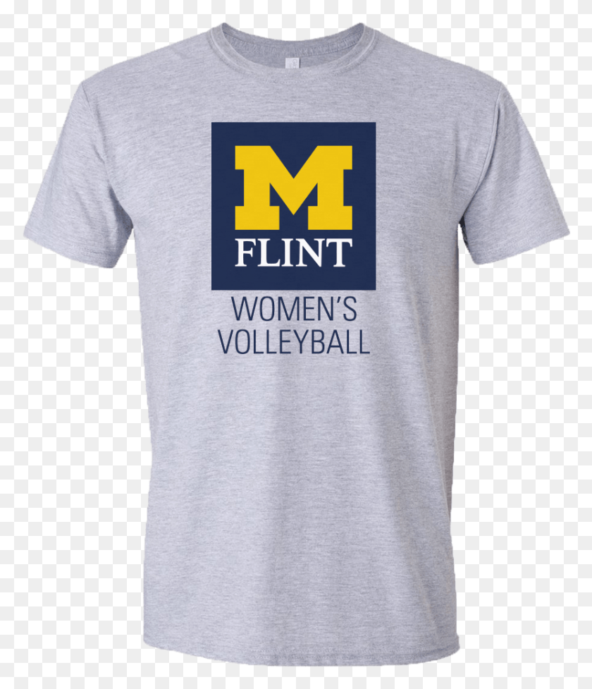 832x979 Michigan Volleyball Short Sleeve Square Logo T Shirt, Clothing, Apparel, T-shirt HD PNG Download