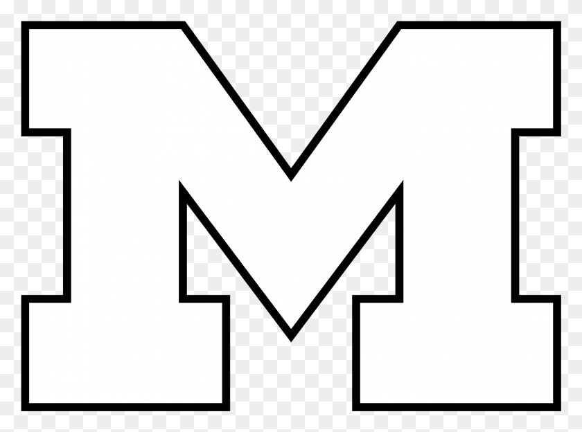 1997x1445 Michigan Wolverines Logo Black And White Emblem, Symbol, Trademark, Word HD PNG Download