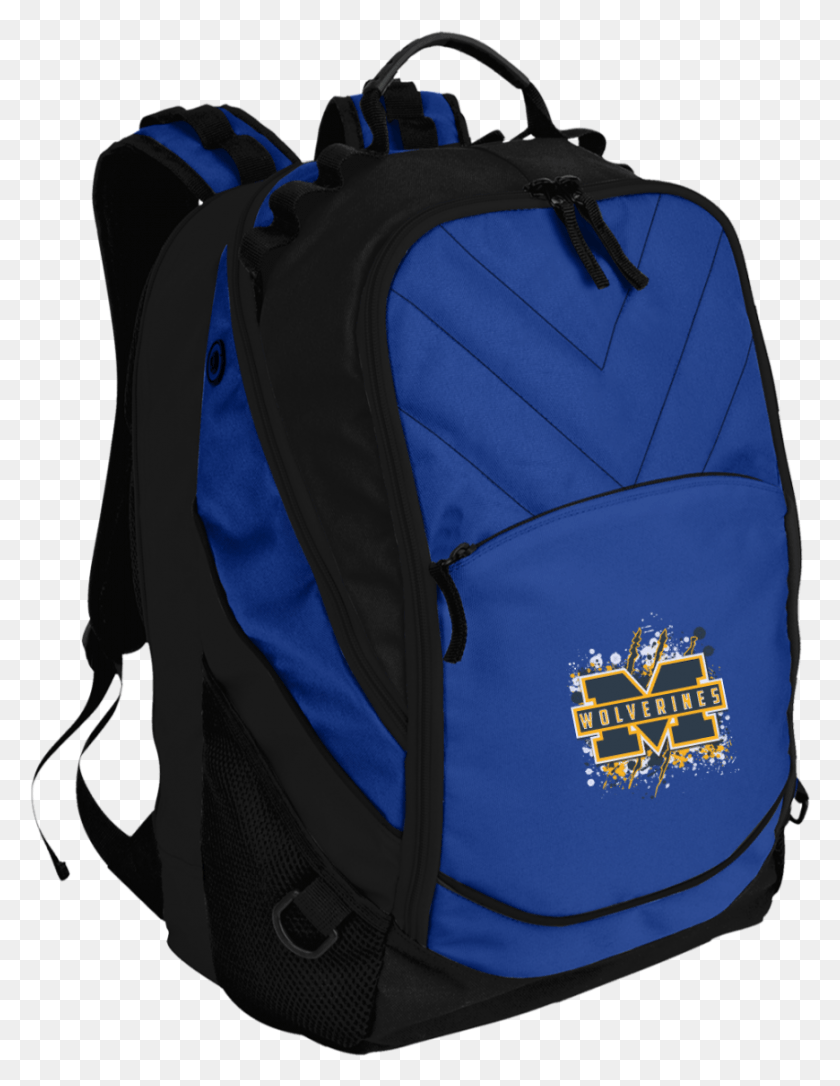 870x1145 Michigan Wolverines Splatter Logo Embroidered Laptop Backpack, Bag HD PNG Download