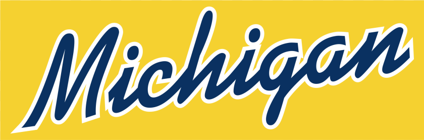 Michigan Wolverines Vector, Logo, Text Sticker PNG