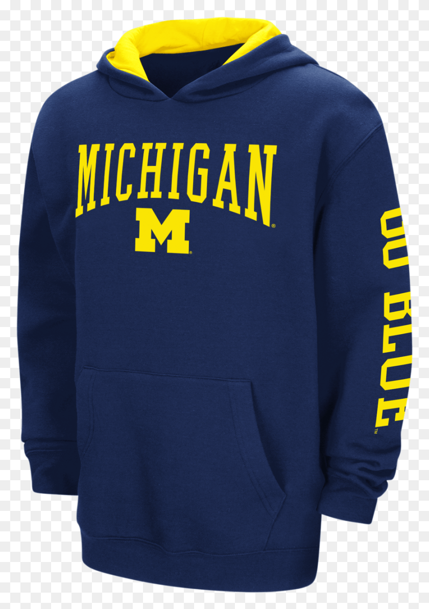 867x1259 Michigan Wolverines Youth Ncaa Zone Pullover Hoody Michigan, Clothing, Apparel, Sleeve HD PNG Download