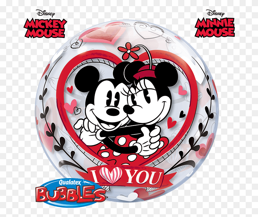 690x649 Mickey Amp Minnie Bubble Balloon I Love You Love Mickey And Minnie, Helmet, Clothing, Apparel HD PNG Download