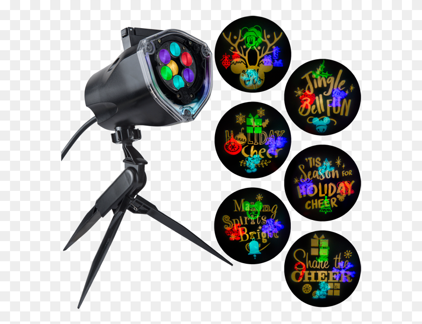 598x585 Mickey And Friends Whirl A Motion Silhouette Lightshow Projection, Light, Tripod, Laser HD PNG Download