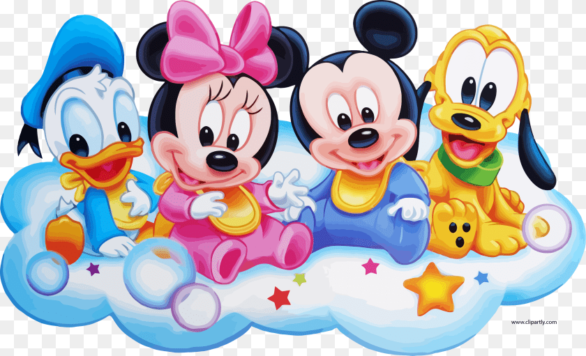 2495x1519 Mickey Friends Disney Babies, Art, Graphics Sticker PNG