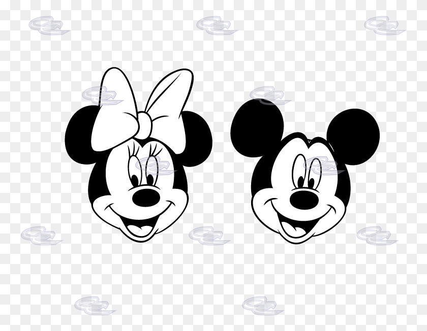 760x592 Mickey Minnie Face Minnie And Mickey Face, Mammal, Animal, Stencil HD PNG Download