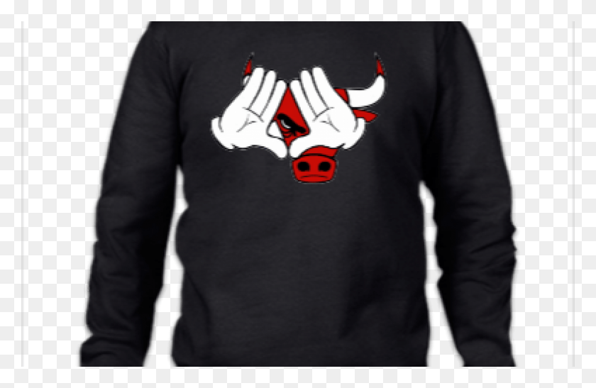 1368x855 Mickey Mouse Hand Chicago Bulls Crewneck Sweatshirt, Clothing, Apparel, Sleeve HD PNG Download