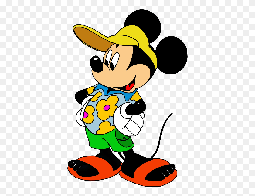 397x587 Mickey Mouse Minnie Mouse The Walt Disney Company Cartoon Mickey Mouse En Verano, Clothing, Apparel, Graphics HD PNG Download
