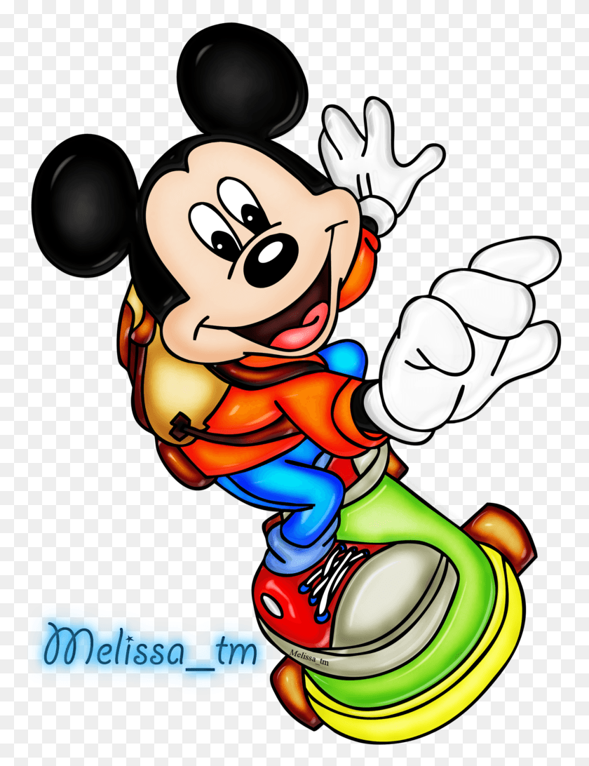 764x1032 Mickey Mouse En Patineta Por Melissa Mickey Mouse En Patineta, Juguete, Mano, Gráficos Hd Png