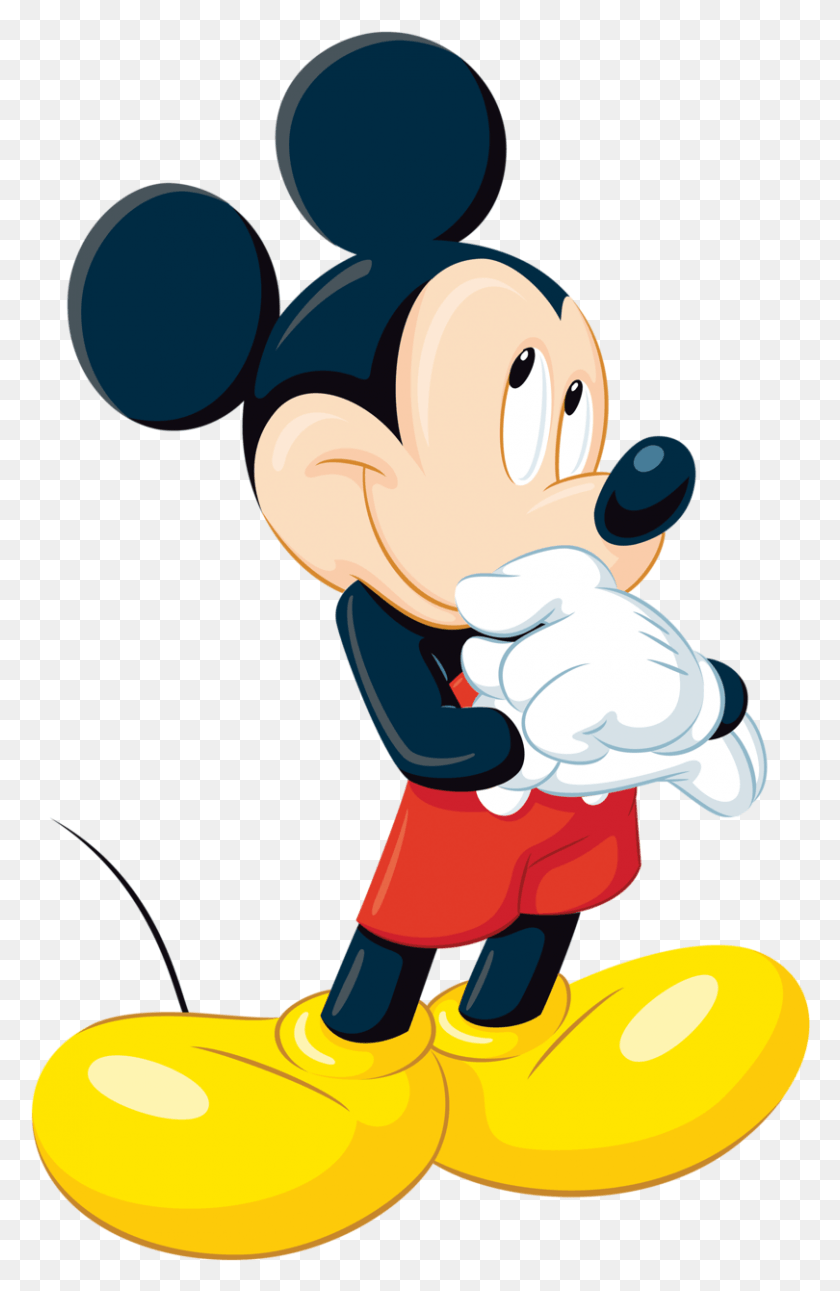 810x1279 Mickey Mouse Pensando, Toy, De Rodillas Hd Png
