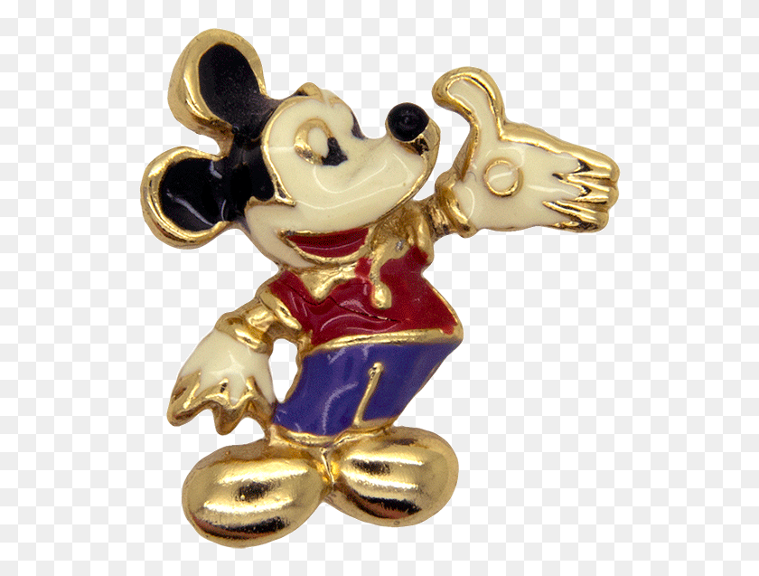 534x577 Descargar Png / Mickey Mouse Pin De Dibujos Animados, Figurilla, Juguete, Oro Hd Png