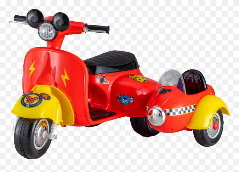 782x548 Mickey Mouse Sidecar Scooter Scooter, Vehículo, Transporte, Motocicleta Hd Png