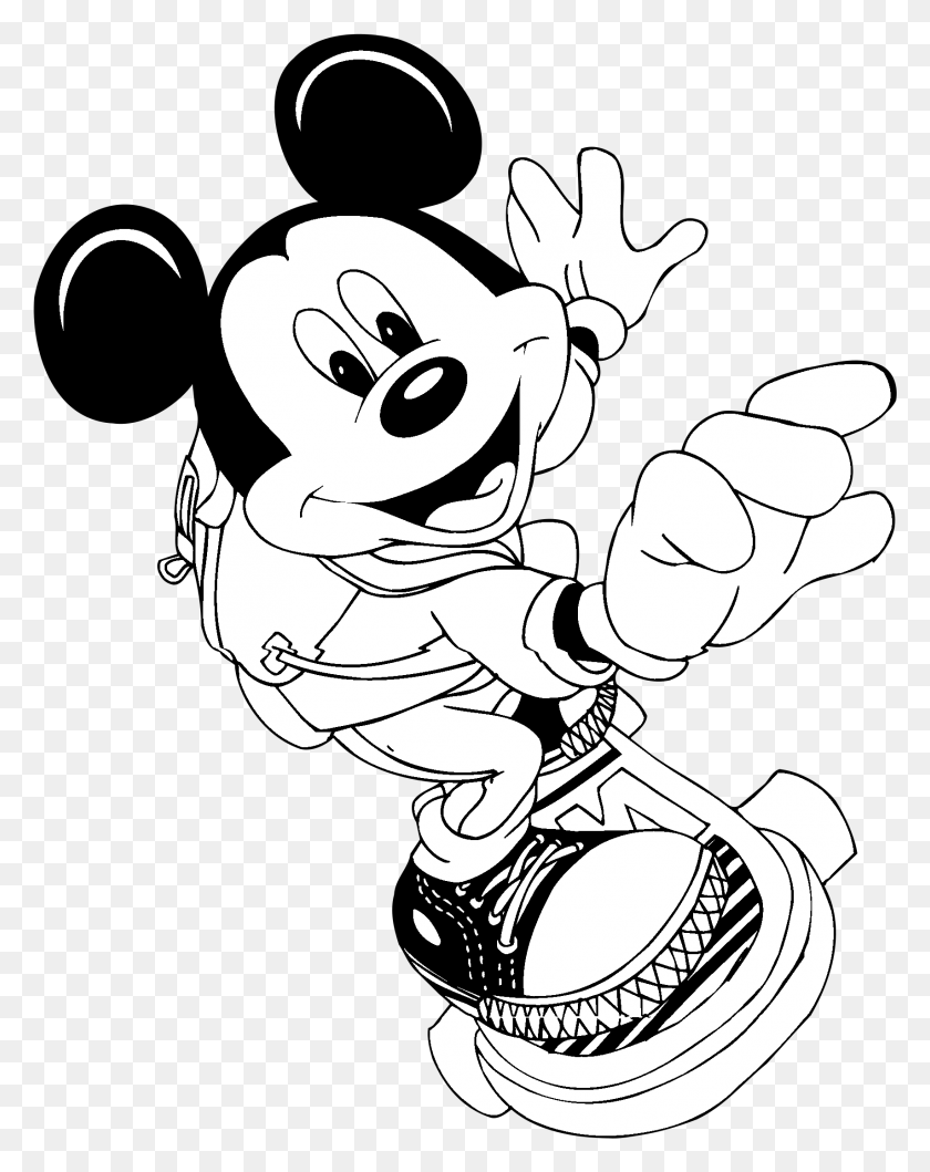 1709x2191 Mickey Mouse Sport, Stencil, Hand, Hook HD PNG Download