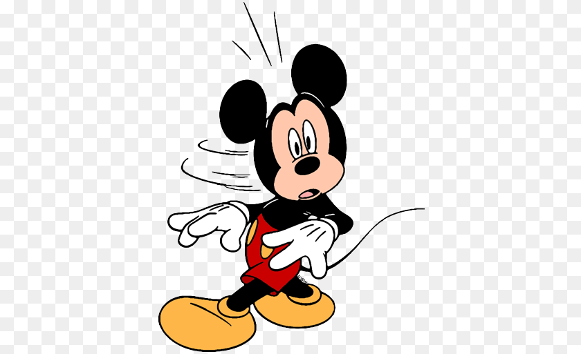 387x513 Mickey Mouse Turning Quickly Around If Something Surprised Him, Cartoon, Baby, Person Clipart PNG