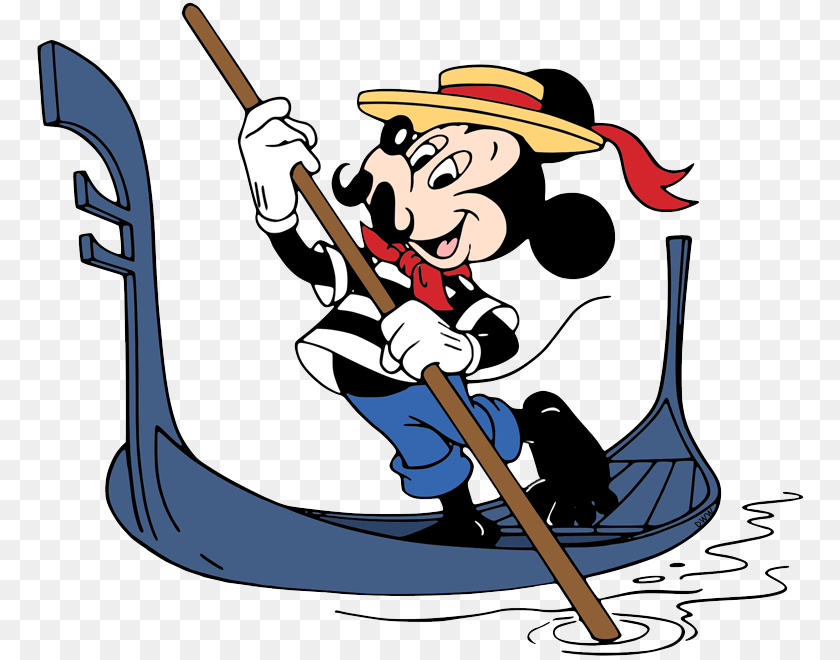 772x660 Mickey On A Gondola Mickey Mouse Italy Coloring Pages, Boat, Transportation, Vehicle, Baby Clipart PNG