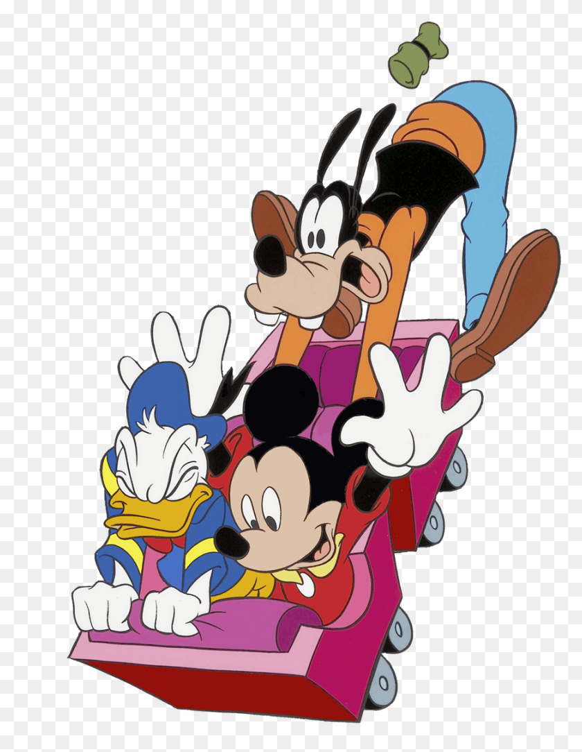 870x1143 Mickey On A Rollercoaster, Doodle HD PNG Download