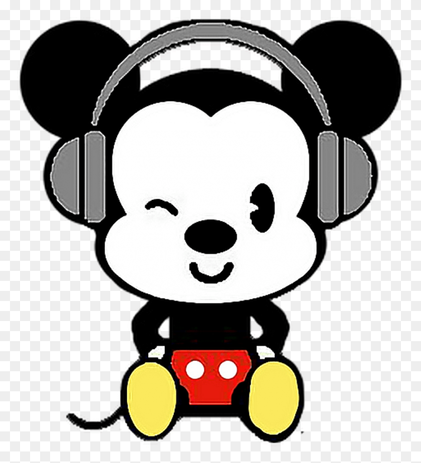 871x964 Mickeymouse Sticker Cute Mickey Mouse Drawings, Headphones, Electronics, Headset HD PNG Download