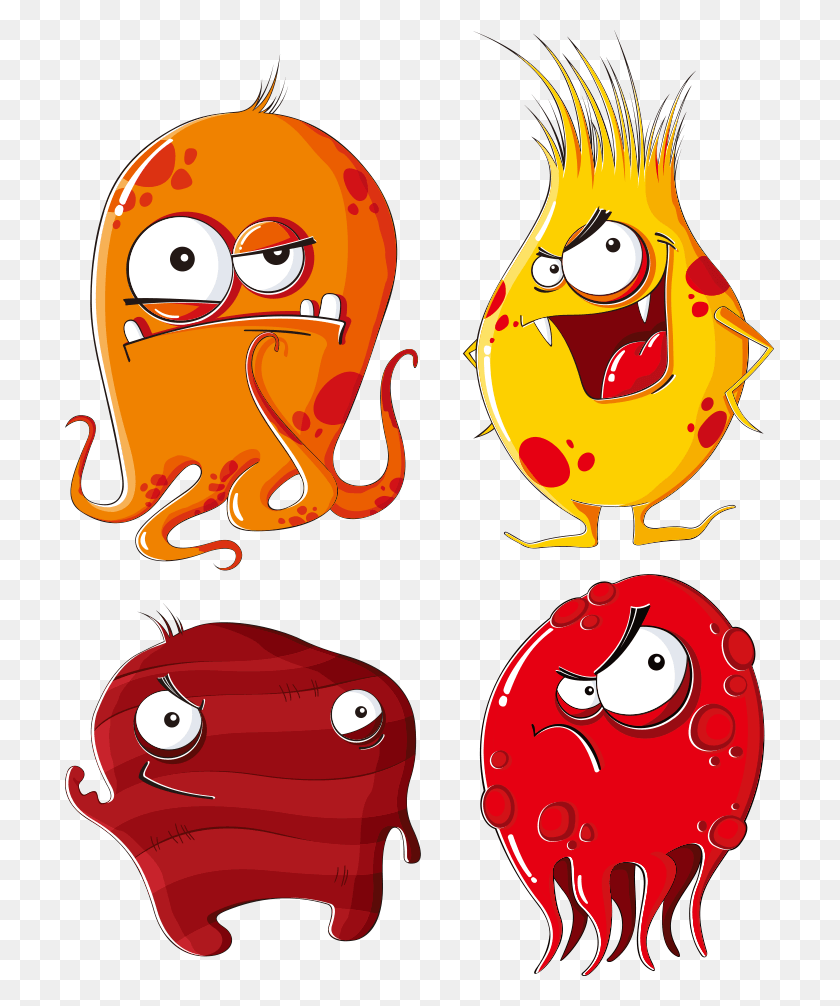 709x946 Descargar Png Microbios Y Bacterias Microorganismo Dibujos Animados Naranja Dibujos Animados Bacterias, Cartel, Anuncio, Etiqueta Hd Png