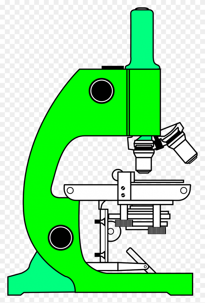 844x1280 Microscope Green Science Microscope Image Clip Art, Tool, Robot HD PNG Download