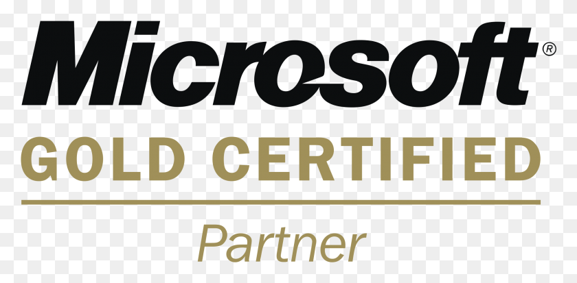 2234x1013 Microsoft Gold Certified Partner Logo Transparent Microsoft Gold Certified Partner Logo, Text, Alphabet, Word HD PNG Download