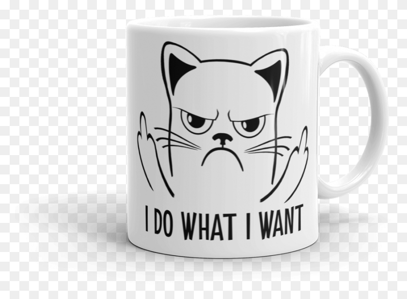 871x623 Middle Finger Cat Mug Grumpy Fuck Finger Cat, Coffee Cup, Cup HD PNG Download
