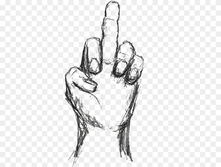 410x637 Middle Finger Sketch, Body Part, Hand, Person, Electronics Sticker PNG