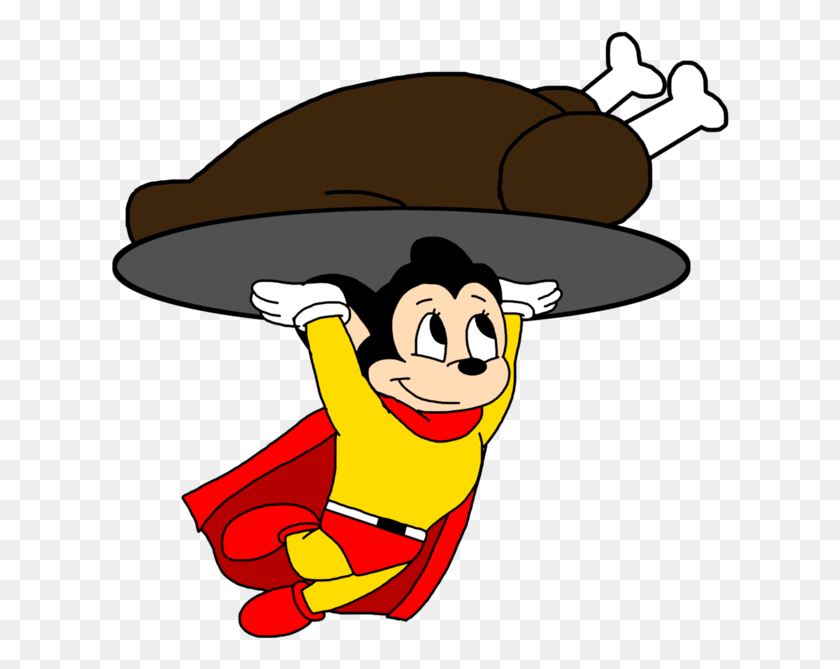 619x609 Mighty Mouse Carrying A Cartoon, Clothing, Apparel, Hat HD PNG Download