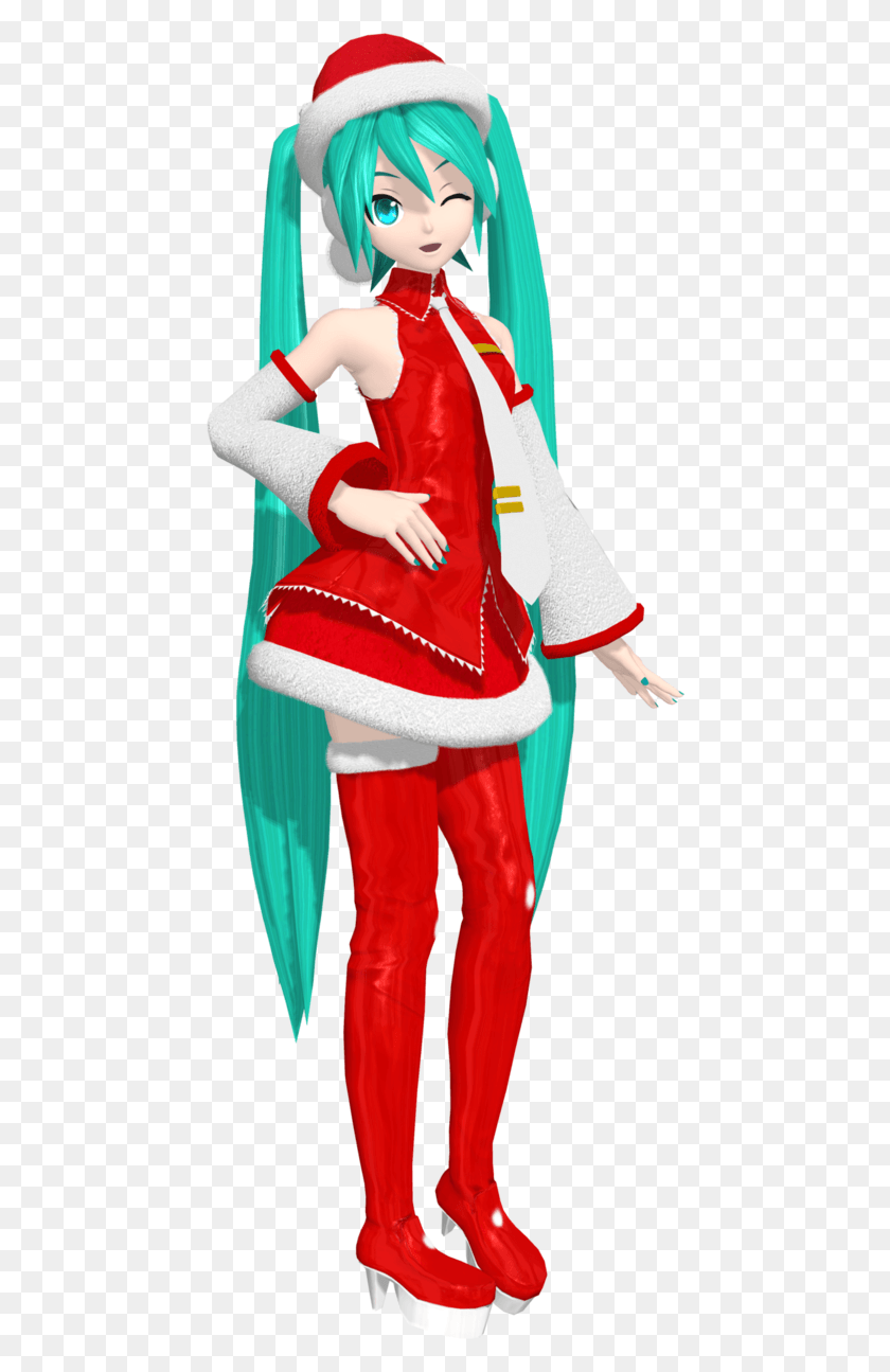 454x1235 Miku Christmas Costume, Cape, Clothing, Apparel HD PNG Download