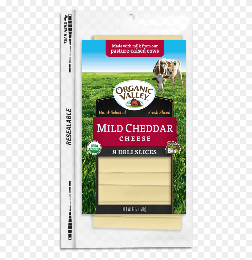 449x806 Mild Cheddar Slices 6 Oz Organic Valley Sliced Cheese, Cow, Cattle, Mammal HD PNG Download