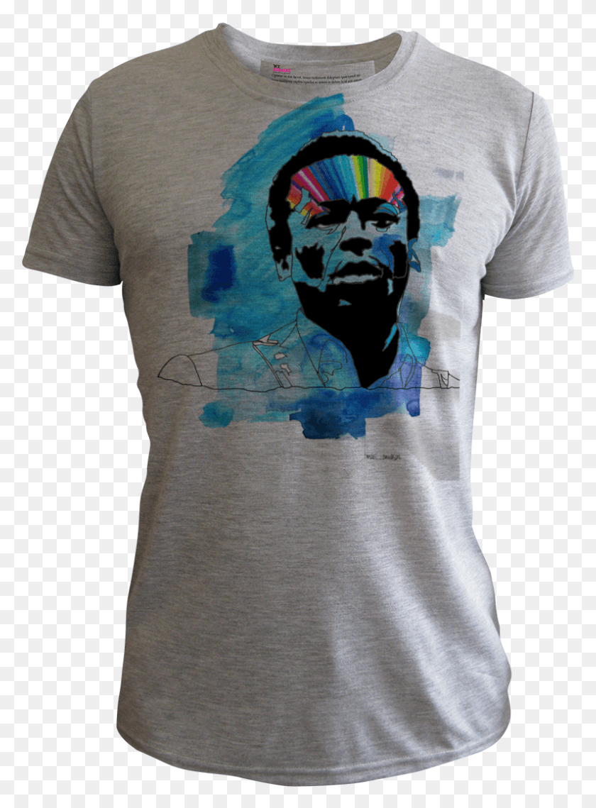792x1096 Miles Davis Rainbow Men Grey Headphones Shirt, Clothing, Apparel, T-shirt HD PNG Download