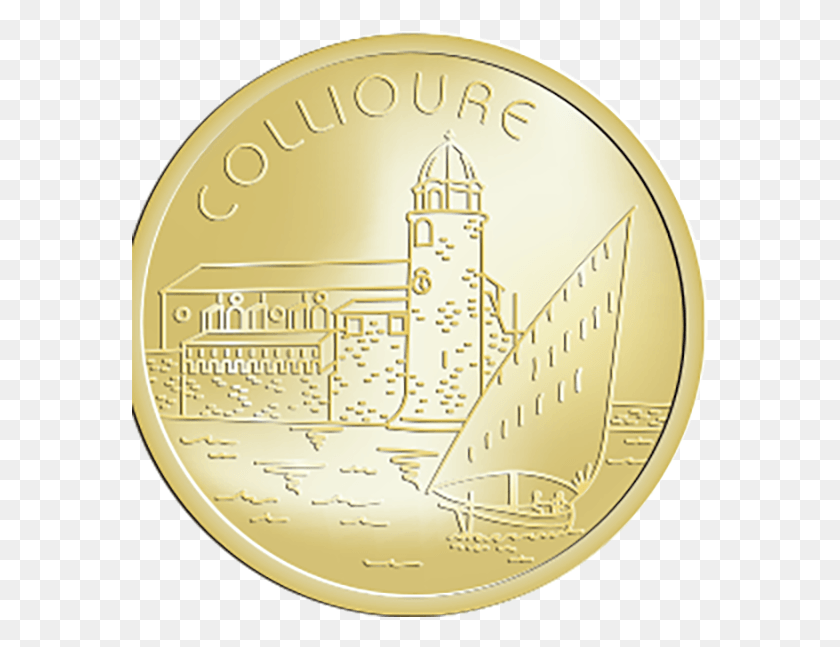 578x587 Miles From The Spanish Border Collioure Is An Coin, Gold, Money, Gold Medal HD PNG Download