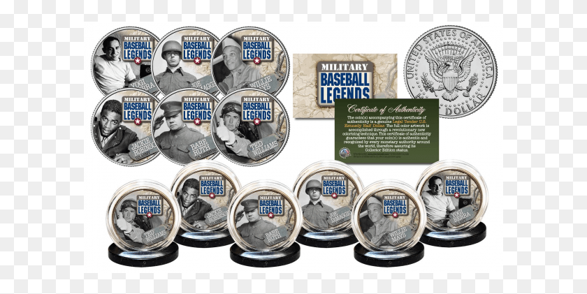 601x361 Military Baseball Legends Official Jfk Kennedy Half Poker, Person, Human, Label HD PNG Download