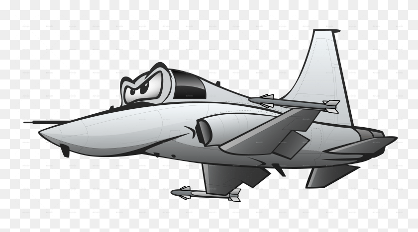 4989x2608 Military Fighter By Jeffhobrath Graphicriver Cartoon Fighter Jet, Airplane, Aircraft, Vehicle HD PNG Download