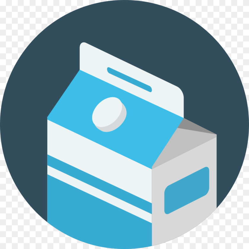 1024x1024 Milk Flat Icon, Box, Cardboard, Carton, Disk PNG