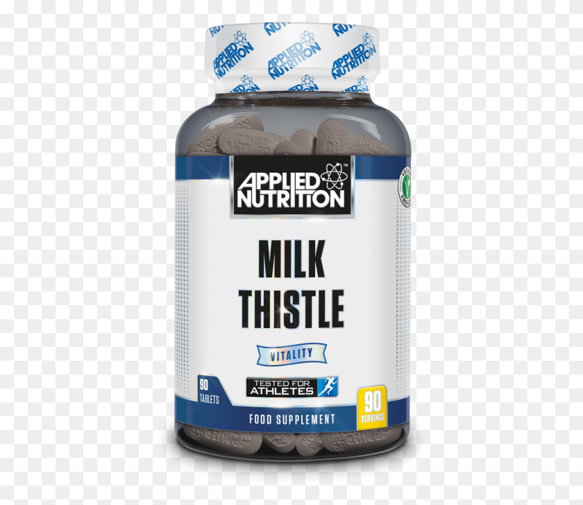 389x668 Milk Thistle 90 Tablets Applied Nutrition Milk Thistle, Label, Text, Plant HD PNG Download