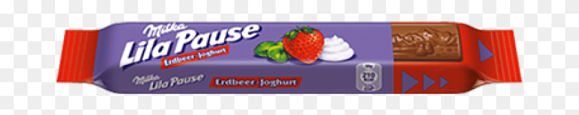 678x108 Milka Strawberry Lila Pause, Fruit, Plant, Food HD PNG Download