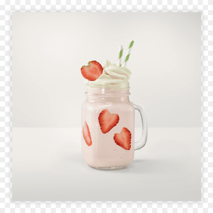 829x829 Milkshake Strawberry, Jar, Ice Cream, Cream HD PNG Download
