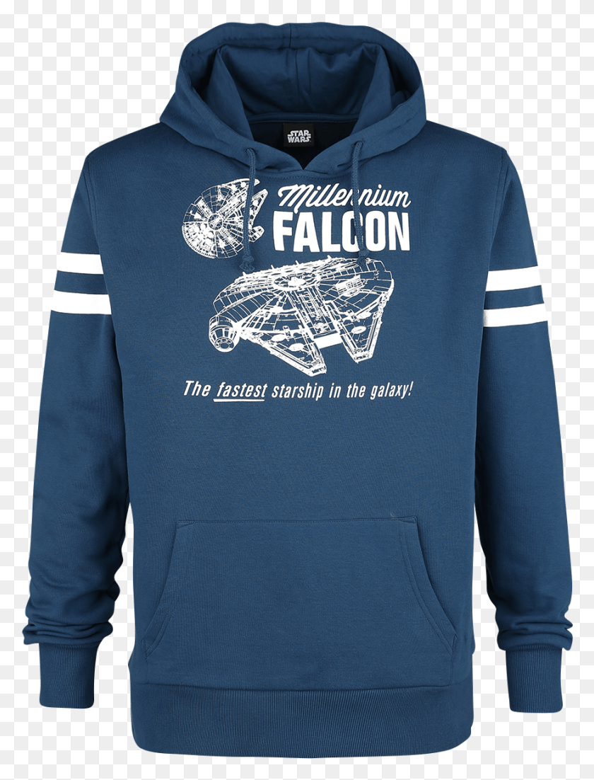 878x1174 Millenium Falcon Blue Hooded Sweater Roughened Insideribbed Hoodie, Clothing, Apparel, Sleeve HD PNG Download