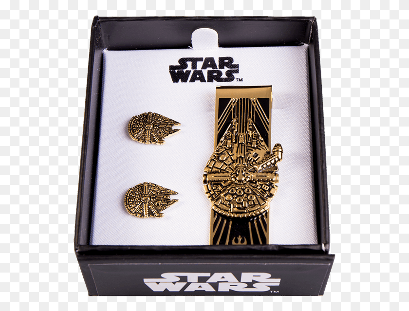 539x579 Millennium Falcon Tie Clip And Cuff Link Set Droid Factory Star Wars Figure The Legacy Collection, Clock Tower, Tower, Architecture HD PNG Download