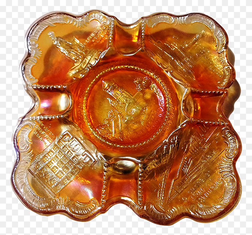 775x725 Millersburg Cleveland Memorial Marigold Souvenir Ashtray, Gold, Lobster, Seafood HD PNG Download