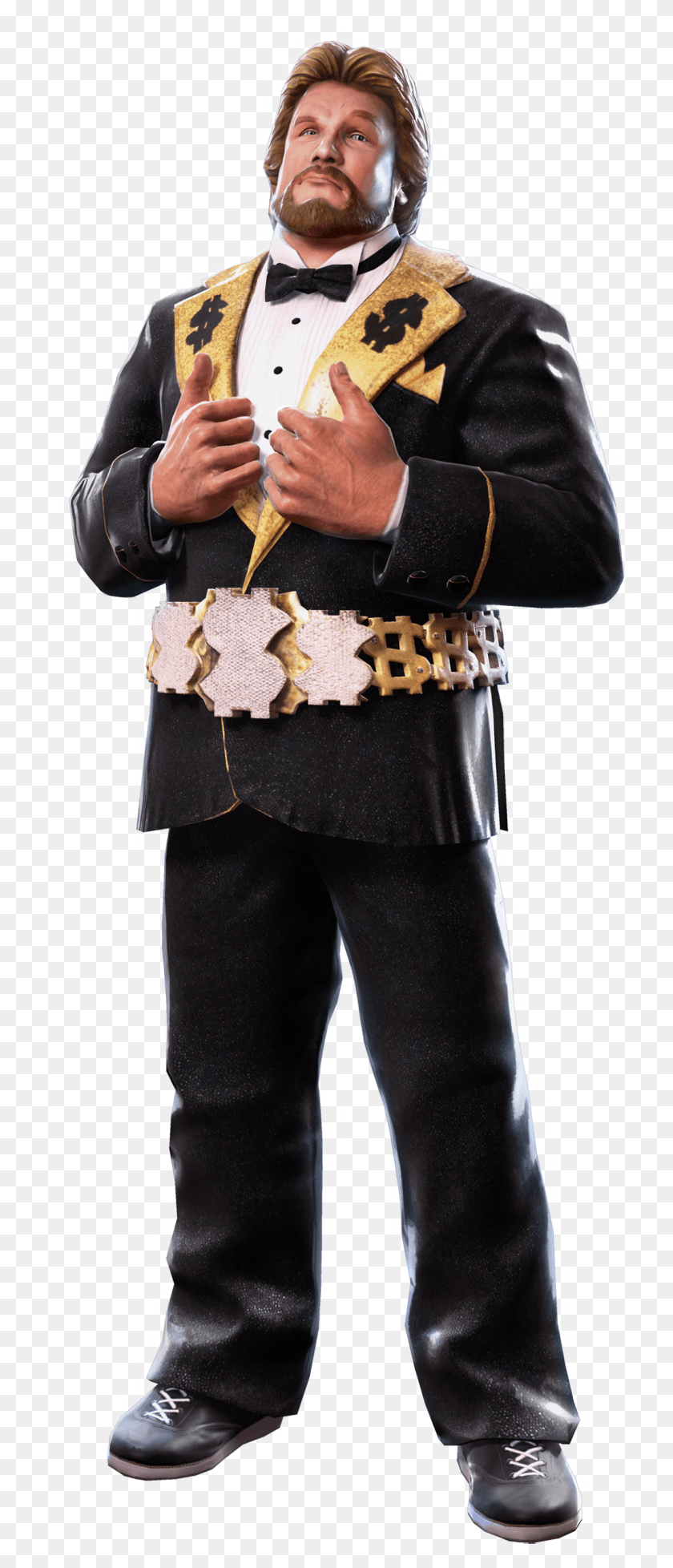 1075x2614 Million Dollar Man Wwe All Stars Ted Dibiase, Person, Human, Clothing HD PNG Download