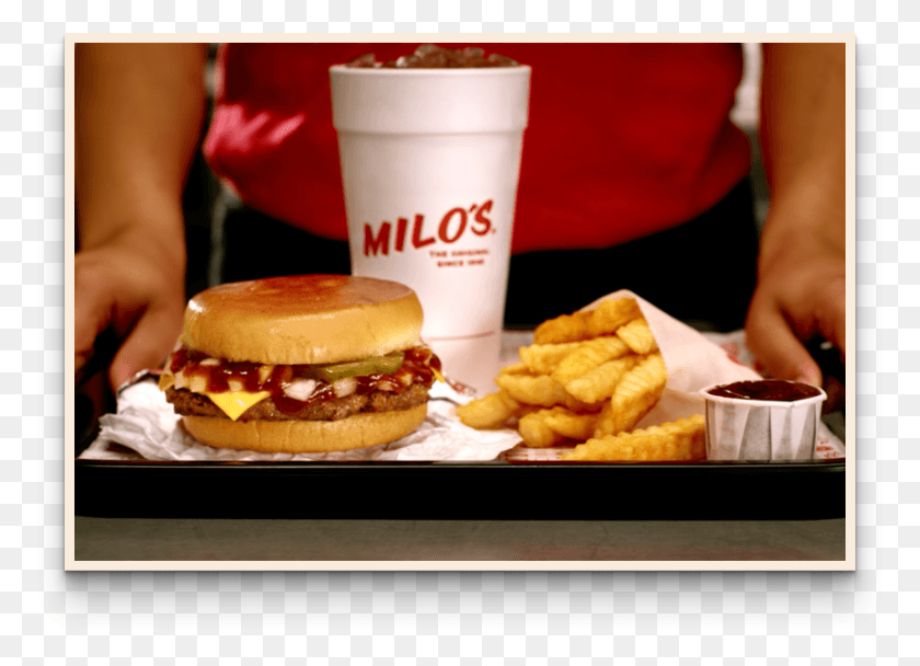 862x606 Milos Burger Tray Milos Fast Food Menu, Food, Person, Human HD PNG Download