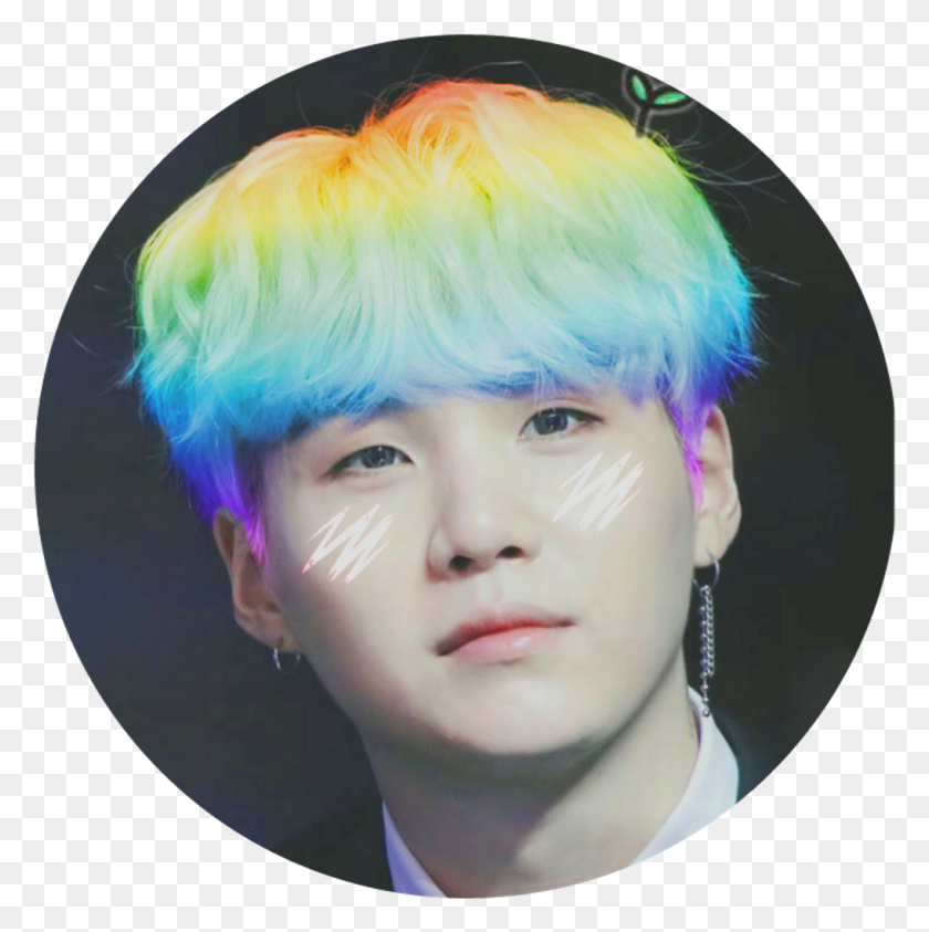 1018x1022 Min Yoongi Minyoongi Suga Agustd Bts Rainbow Kawaii Bts Suga Rainbow Hair, Wig, Person, Human HD PNG Download