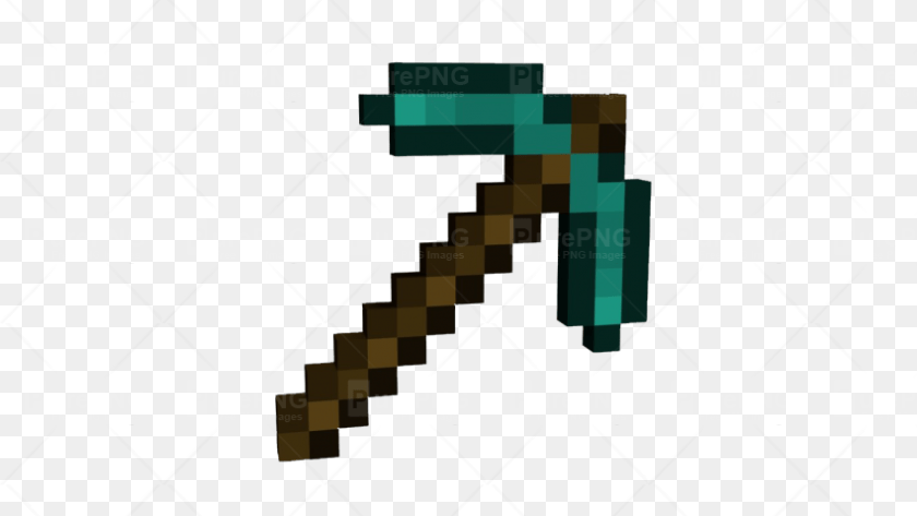 850x479 Mincraft Diamond Pick Axe Minecraft Diamond Pickaxe Sticker PNG