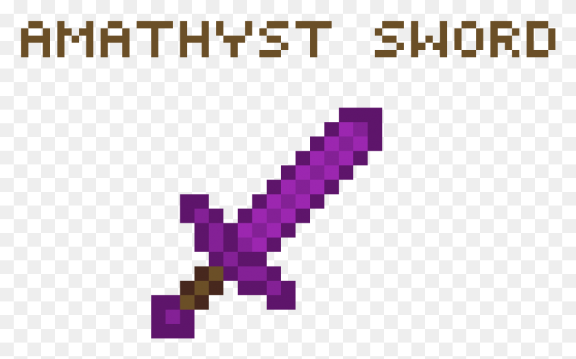 889x529 Minecraft Amethyst Sword Diamond Sword, Text, Cross, Symbol HD PNG Download