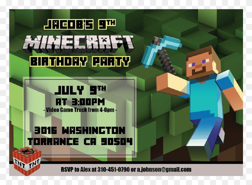 1201x858 Minecraft Birthday Invitations Minecraft, Toy HD PNG Download